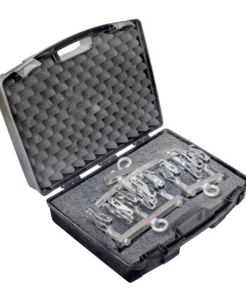 KIT COMPLETO CON SISTEMA DI TIRO DRITTO/CURVO CON DOPPIO-TRIPLO MULTI GANCIO, CON VALIGETTA