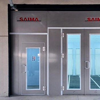 Cabina di verniciatura Beta : Dime. 7,20x4,00x2,80M.
Frontale Kristal a 3 ante: 
Basamento metallico: 
Gruppo aggregatoda 32,000
