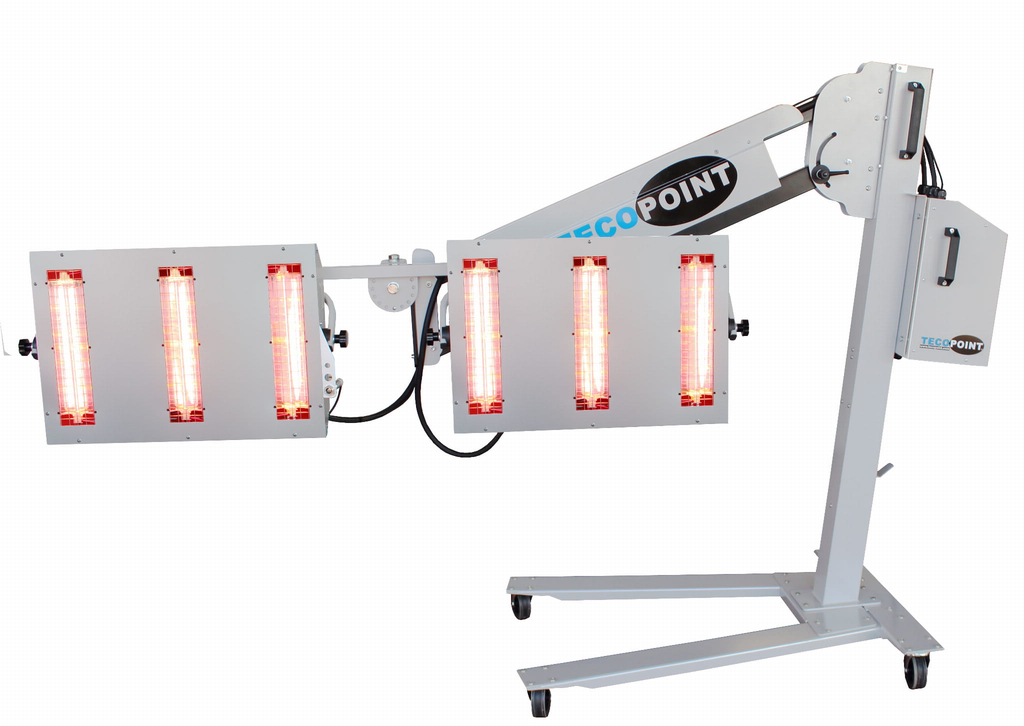EMETTITORE DI INFRAROSSO CARRELLATO AD 2 PLAFONIERE CON TIMER + PIROMETRO 400V. 6P + 9KW