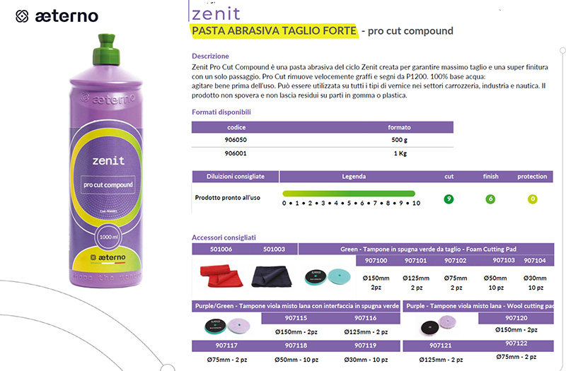 ZENIT PRO CUT COMPOUND PASTA ABR.TAGLIO KG. 1 ( Tappo Verde ) - immagine 2